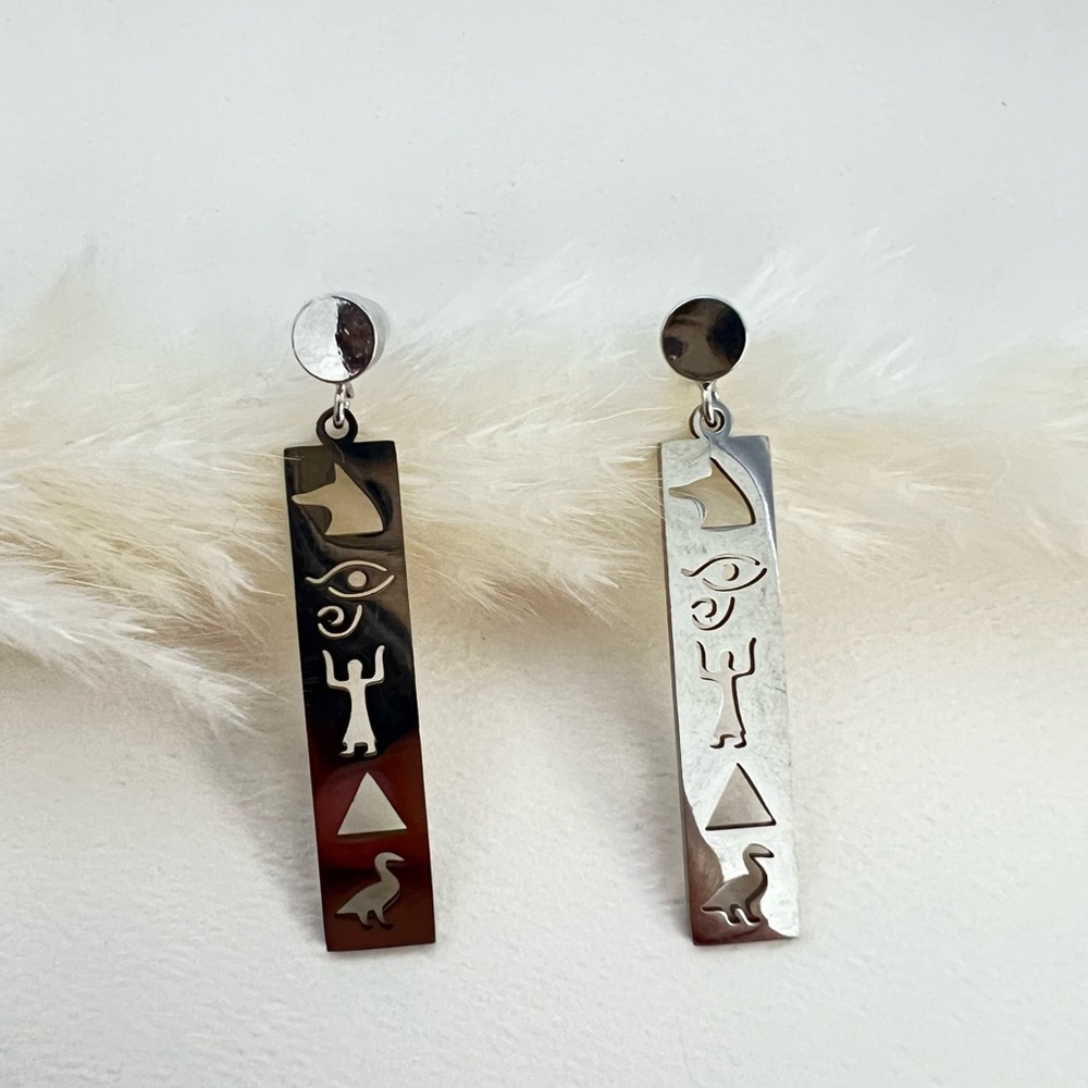 Ancient Egyptian Earrings- Protection Egyptian Earrings- Hieroglyphic  Earrings